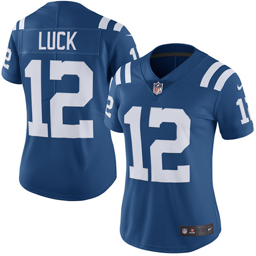 Women's Limited Andrew Luck Nike Jersey Royal Blue - #12 Rush NFL Indianapolis Colts